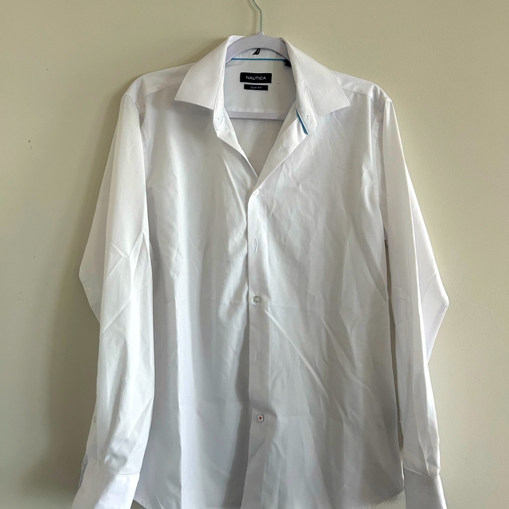 Slim Fit White Button Up